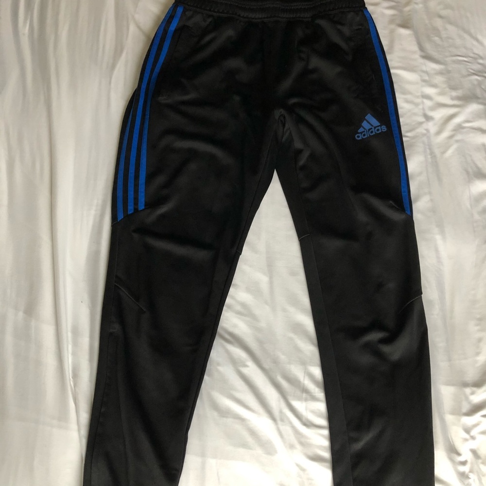 Adidas Climacool track pants, blue stripes, large